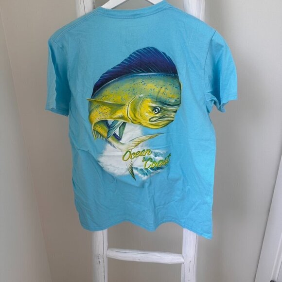 Ocean and Coast Men's Printed Mahi Fish Logo Tee Shirt SZ M - Picture 4 of 9